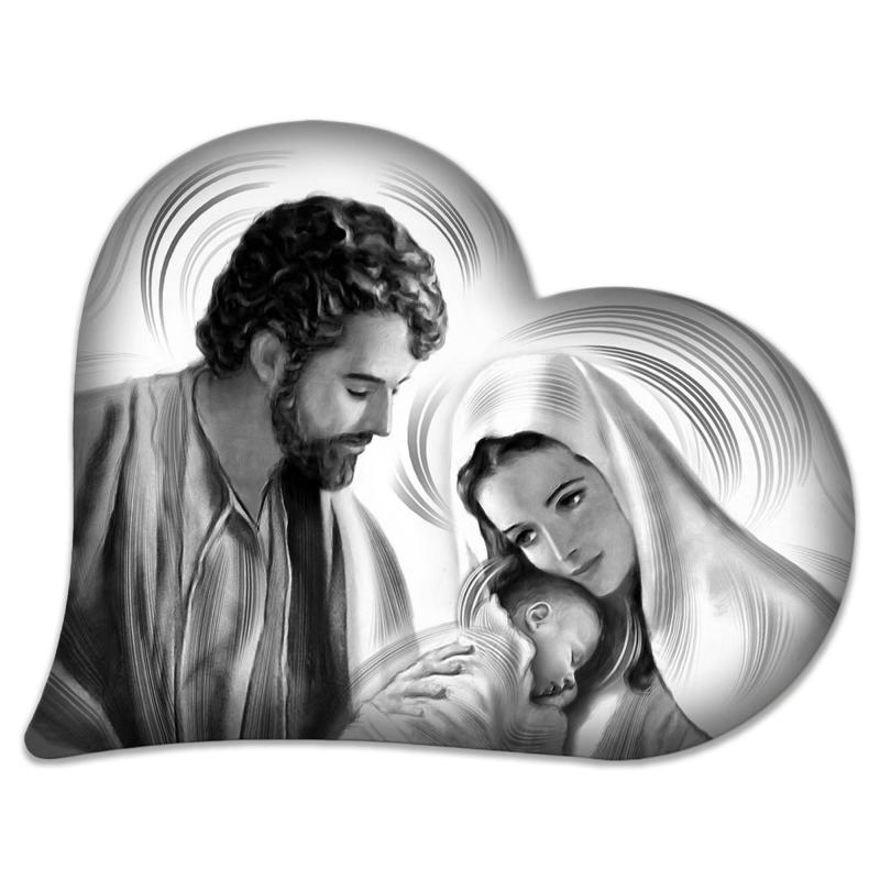 Capezzale sacra famiglia in legno HEART NATIVITY GREY 40X50 cm del brand Lupia, categoria: Arredo e decorazioni > Decorazioni da parete > Capezzali, disponibile su Vorreishop.