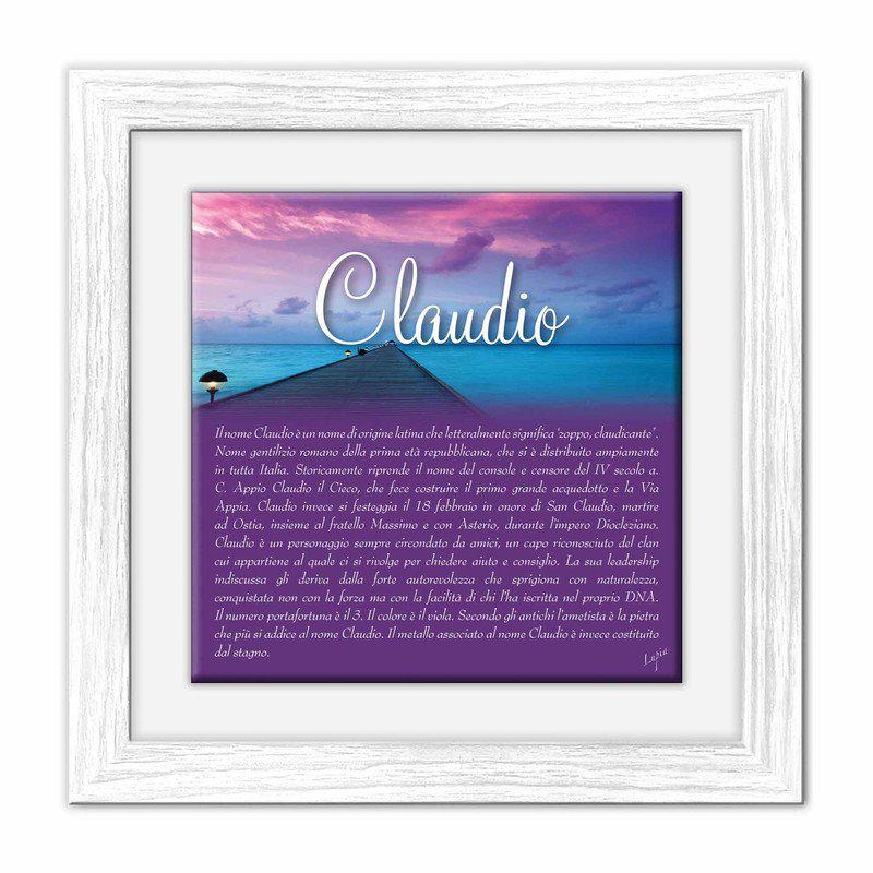 Quadro mattonella Ceramica Modern White 29x29 cm con significato del nome Claudio del brand Lupia, categoria: Idee regalo e bomboniere > Oggettistica > Quadri Ceramica Modern White con significato Nomi, disponibile su Vorreishop.