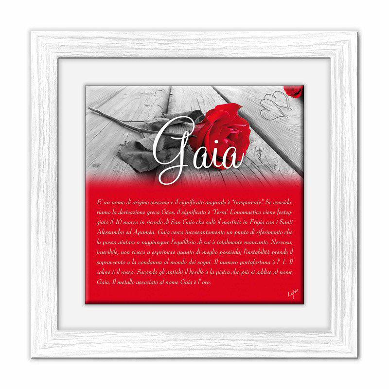 Quadro mattonella Ceramica Modern White 29x29 cm con significato del nome Gaia del brand Lupia, categoria: Idee regalo e bomboniere > Oggettistica > Quadri Ceramica Modern White con significato Nomi, disponibile su Vorreishop.