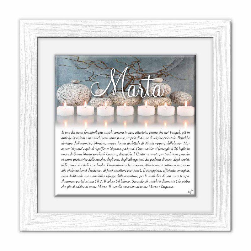 Quadro mattonella Ceramica Modern White 29x29 cm con significato del nome Marta del brand Lupia, categoria: Idee regalo e bomboniere > Oggettistica > Quadri Ceramica Modern White con significato Nomi, disponibile su Vorreishop.