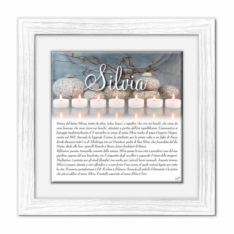 Quadro mattonella Ceramica Modern White 29x29 cm con significato del nome Silvia del brand Lupia, categoria: Idee regalo e bomboniere > Oggettistica > Quadri Ceramica Modern White con significato Nomi, disponibile su Vorreishop.