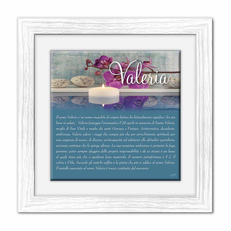 Quadro mattonella Ceramica Modern White 29x29 cm con significato del nome Valeria del brand Lupia, categoria: Idee regalo e bomboniere > Oggettistica > Quadri Ceramica Modern White con significato Nomi, disponibile su Vorreishop.