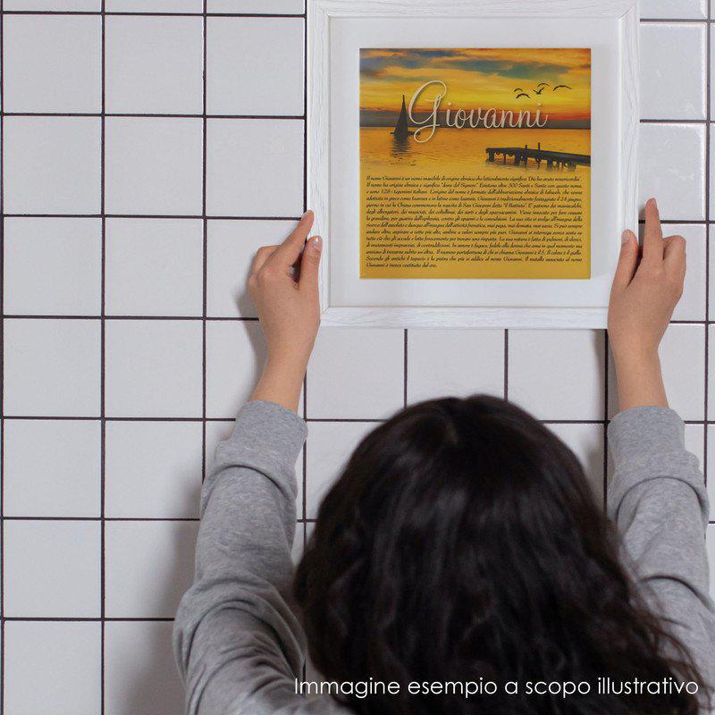 Quadro mattonella Ceramica Modern White 29x29 cm con significato del nome Francesco Pio del brand Lupia, categoria: Idee regalo e bomboniere > Oggettistica > Quadri Ceramica Modern White con significato Nomi.