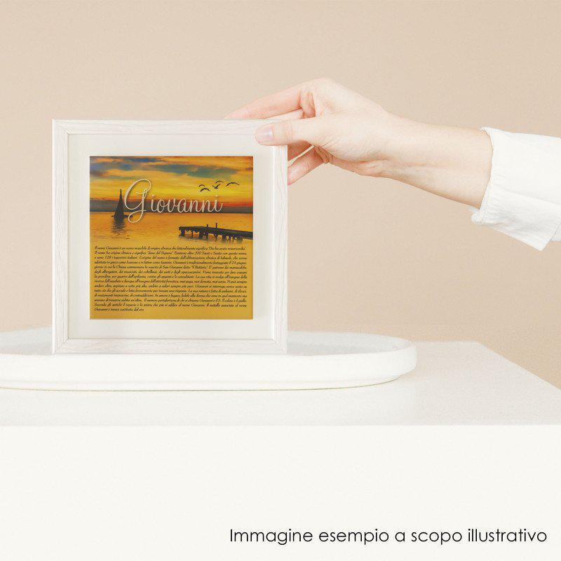 Quadro mattonella Ceramica Modern White 29x29 cm con significato del nome Mario del brand Lupia, categoria: Idee regalo e bomboniere > Oggettistica > Quadri Ceramica Modern White con significato Nomi.
