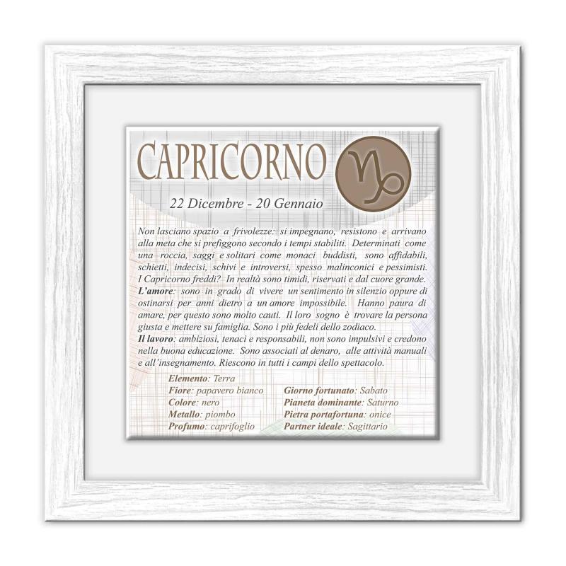 Quadro mattonella Ceramica Modern White 29x29 cm con segno zodiacale CAPRICORNO del brand Lupia, categoria: Idee regalo e bomboniere > Oggettistica > Quadri Ceramica Modern White con Segno Zodiacale, disponibile su Vorreishop.