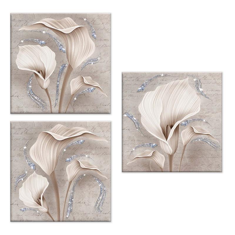 Set 3 pezzi Quadri su tela tema floreale Canvas Day Brillant con glitter 38x38 cm CALLE SHABBY del brand Lupia, categoria: Arredo e decorazioni > Quadri e Tele > Quadri su tela.