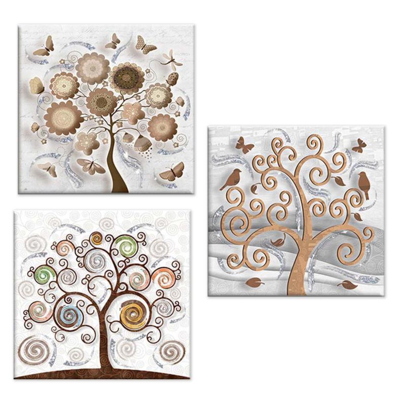 Set 3 pezzi Quadri su tela albero della vita Canvas Day Brillant con glitter 38x38 cm TREE WHITE del brand Lupia, categoria: Arredo e decorazioni > Quadri e Tele > Quadri su tela.