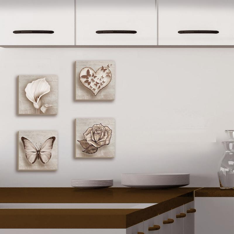 Quadri Canvas su carta telata set 4 pezzi 16x16 cm SHABBY del brand Lupia, categoria: Arredo e decorazioni > Quadri e Tele > Quadri su tela.