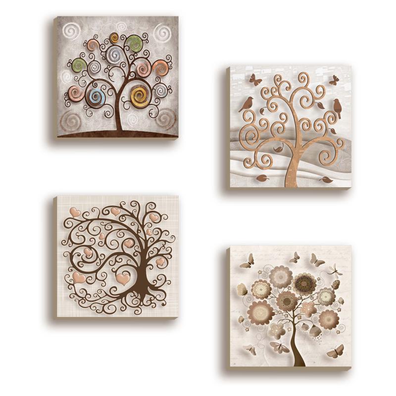 Quadri Canvas su carta telata set 4 pezzi 16x16 cm LANDSCAPES ALBERO DELLA VITA del brand Lupia, categoria: Arredo e decorazioni > Quadri e Tele > Quadri su tela, disponibile su Vorreishop.