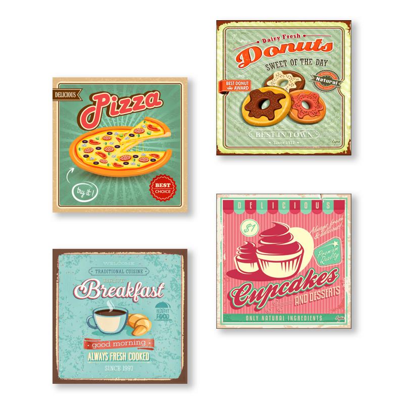 Quadri Canvas su carta telata set 4 pezzi 16x16 cm VINTAGE del brand Lupia, categoria: Arredo e decorazioni > Quadri e Tele > Quadri su tela, disponibile su Vorreishop.