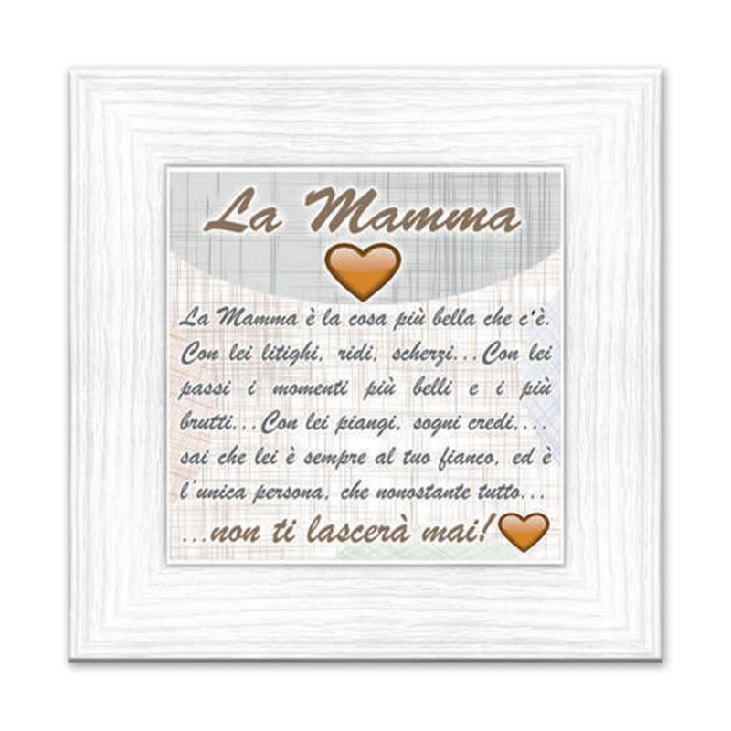 Quadro Moderno con mattonella Ceramica stampata, cornice shabby Boston 30x30 cm CUORE DI MAMMA - cornice Boston White del brand Lupia, categoria: Arredo e decorazioni > Quadri e Tele > Quadri su ceramica, disponibile su Vorreishop.