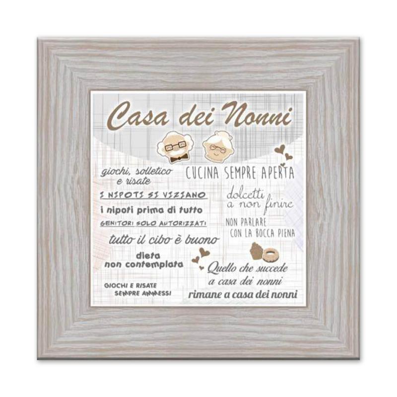 Quadro Moderno con mattonella Ceramica stampata, cornice shabby Boston 30x30 cm CASA DEI NONNI - cornice Boston Beige del brand Lupia, categoria: Arredo e decorazioni > Quadri e Tele > Quadri su ceramica, disponibile su Vorreishop.