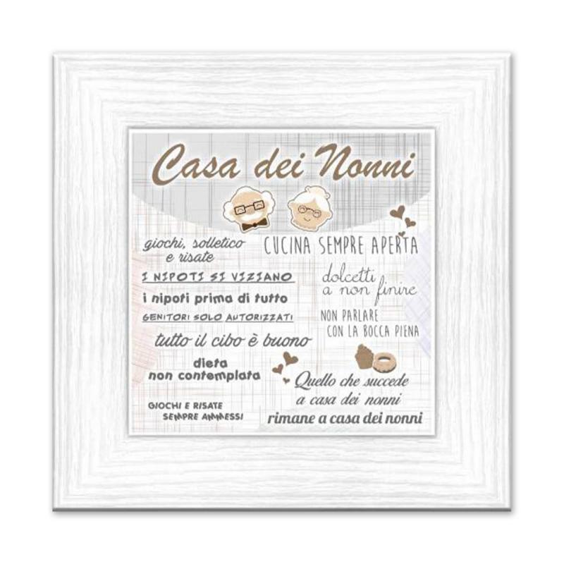 Quadro Moderno con mattonella Ceramica stampata, cornice shabby Boston 30x30 cm CASA DEI NONNI - cornice Boston White del brand Lupia, categoria: Arredo e decorazioni > Quadri e Tele > Quadri su ceramica, disponibile su Vorreishop.