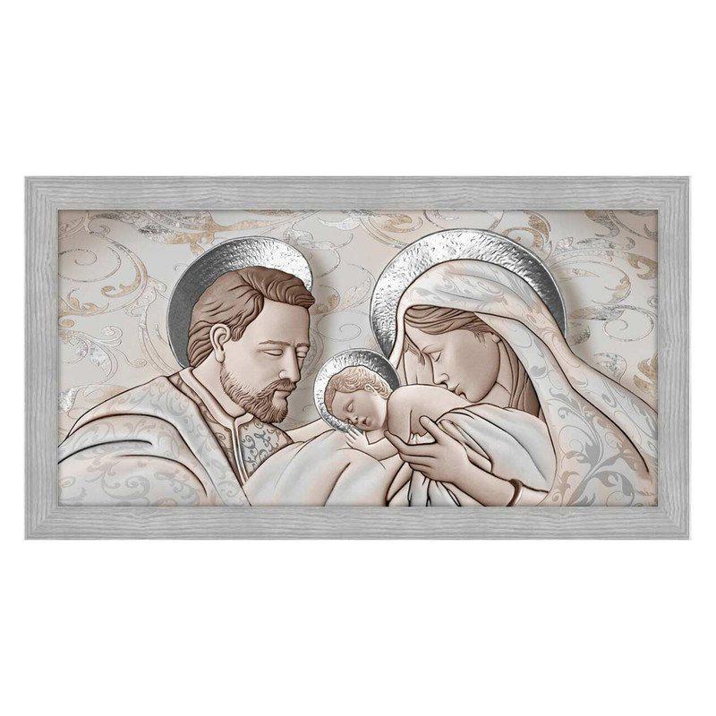 Quadro con cornice shabby Sacra Famiglia BOSTON Grey 60x110 cm THE KISS CERAMIC MIX del brand Lupia, categoria: Arredo e decorazioni > Quadri e Tele > Quadri con cornice.