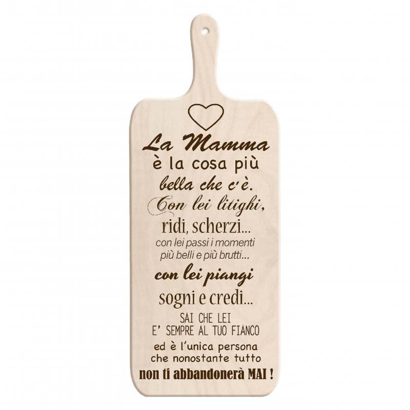 Tagliere Decorativo LIGHT con manico in Legno 14,5x36,5 cm LA MAMMA del brand Lupia, categoria: Idee regalo e bomboniere > Oggettistica > Taglieri decorativi, disponibile su Vorreishop.