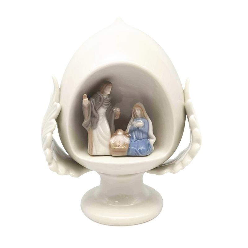 PUMO salentino Bianco con NATIVITA' Colorata, Sacra Famiglia decorazione in Ceramica tipica pugliese Altezza 18 cm del brand Giardini di Marzo, categoria: Idee regalo e bomboniere > Oggettistica > Natale, disponibile su Vorreishop.