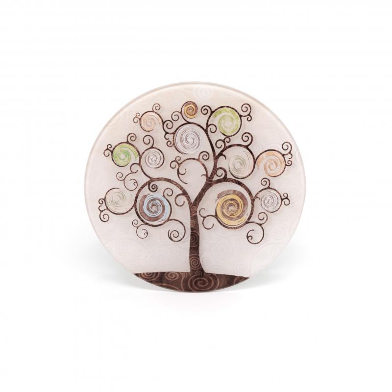 Sottopentola in Vetro temperato stampato a colori Collezione Albero della Vita TREE diametro 21 cm - TREE BEIGE del brand Lupia, categoria: Idee regalo e bomboniere > Bomboniere > Bomboniere Segnaposto.