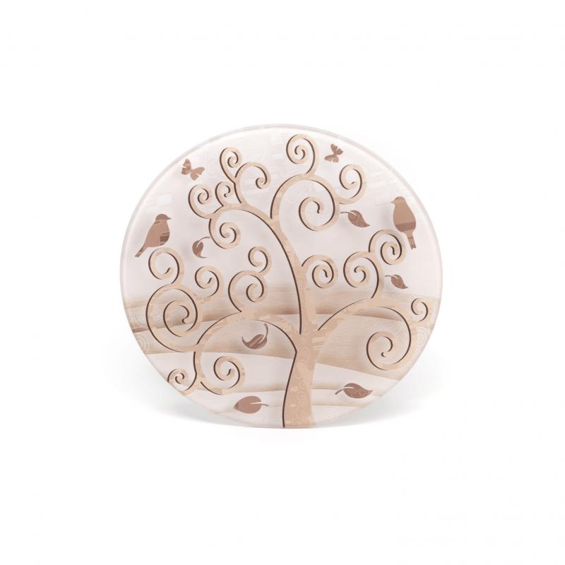 Sottopentola in Vetro temperato stampato a colori Collezione Albero della Vita TREE diametro 21 cm - STILYZED TREE BEIGE del brand Lupia, categoria: Idee regalo e bomboniere > Bomboniere > Bomboniere Segnaposto, disponibile su Vorreishop.