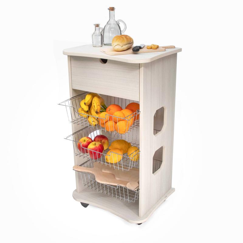 Carrello cucina salvaspazio legno Portafrutta multiuso misure 47x39 Altezza 85 cm Shabby Pane del brand Lupia, categoria: Tavola e cucina > Carrelli e Cesti > Carrelli portafrutta multiuso.