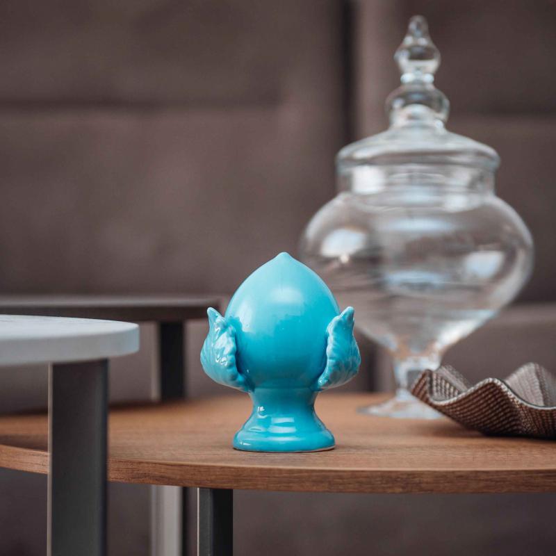 PUMO colorato AZZURRO Tiffany celeste Salentino Chiuso NEW decorazione in ceramica tipica pugliese - Grande H 16 cm del brand Lupia, categoria: Artigianato salentino > Ceramica Salentina > Pumo Salentino.