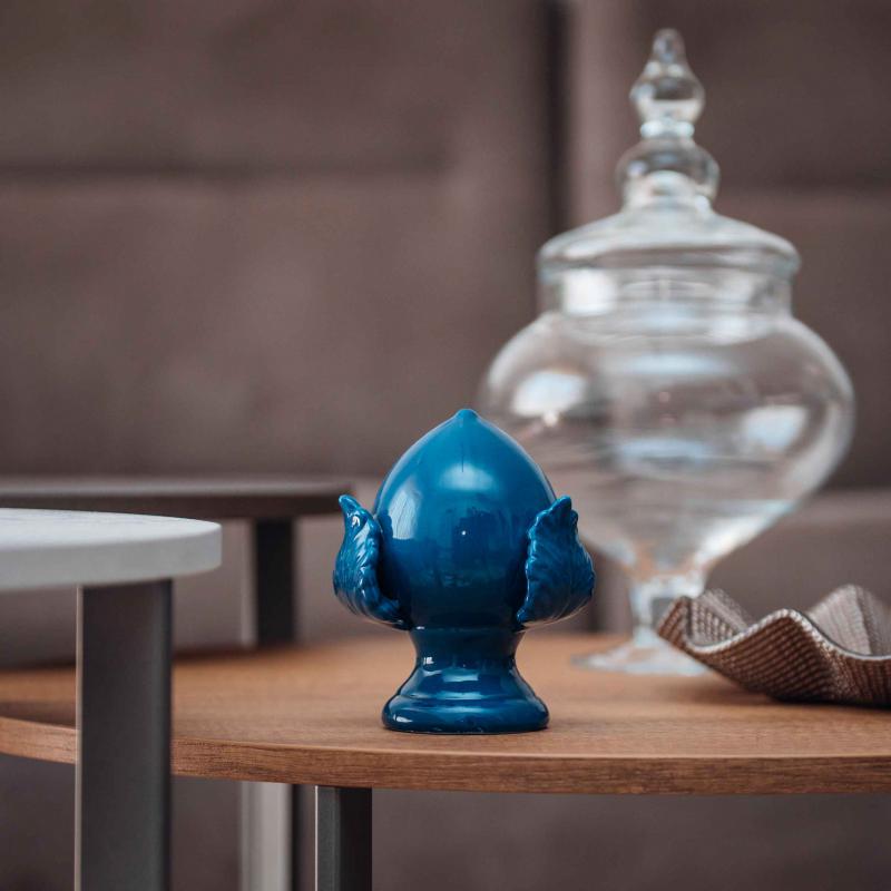 PUMO colorato BLU Salentino Chiuso NEW decorazione in ceramica tipica pugliese - Medio H 12 cm del brand Lupia, categoria: Idee regalo e bomboniere > Oggettistica > Statuette Ceramica.