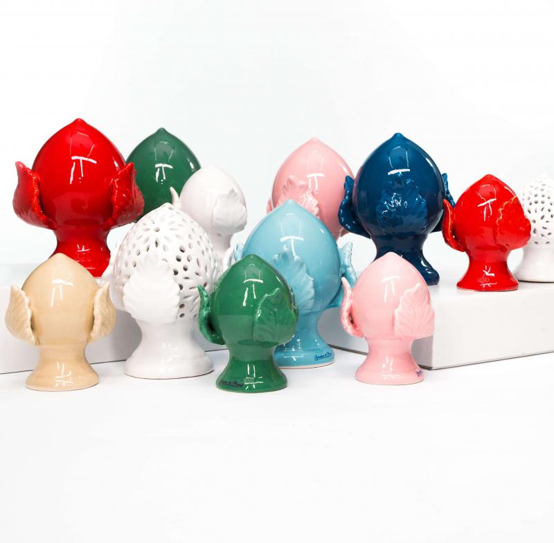 PUMO colorato BLU Salentino Chiuso NEW decorazione in ceramica tipica pugliese - Medio H 12 cm del brand Lupia, categoria: Idee regalo e bomboniere > Oggettistica > Statuette Ceramica.