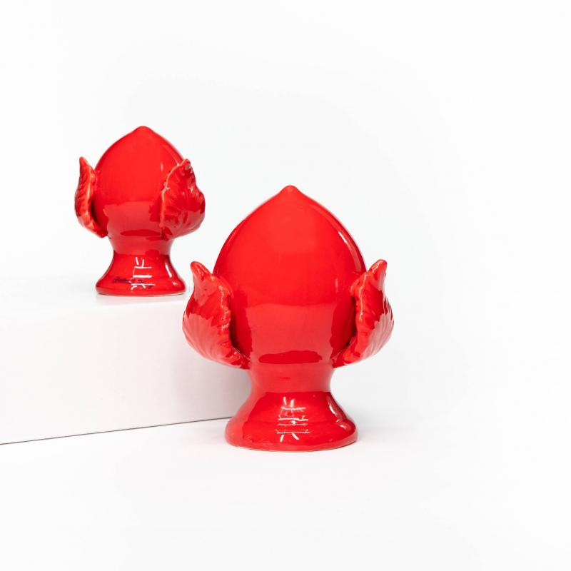 PUMO colorato ROSSO Salentino Chiuso NEW decorazione in ceramica tipica pugliese - Medio H 12 cm del brand Lupia, categoria: Artigianato salentino > Ceramica Salentina > Pumo Salentino, disponibile su Vorreishop.