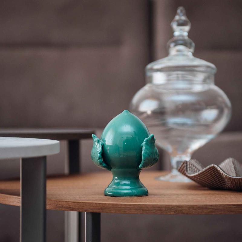 PUMO colorato VERDE Salentino Chiuso NEW decorazione in ceramica tipica pugliese - Medio H 12 cm del brand Lupia, categoria: Artigianato salentino > Ceramica Salentina > Pumo Salentino.