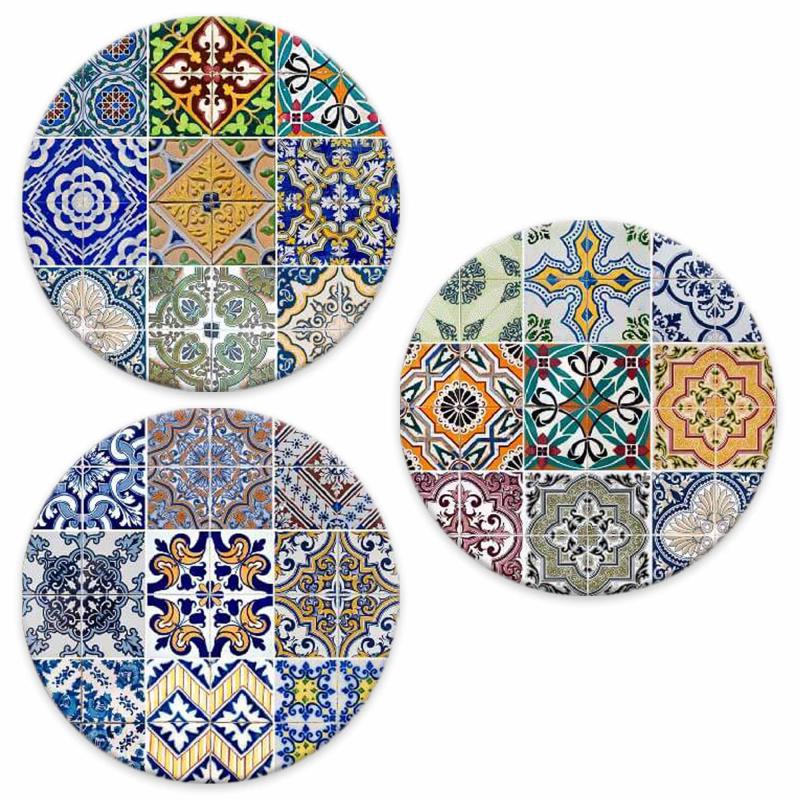 SOTTOTUTTO Rotondo Collezione TILES Set assortito Sottobicchiere, Sottopiatto o Sottopentola, segnaposto, bomboniera in legno decorato con stampa - 108 pz  Ã˜ 10 cm sotto bicchieri del brand Lupia, categoria: Idee regalo e bomboniere > Bomboniere > Bomboniere Segnaposto, disponibile su Vorreishop.