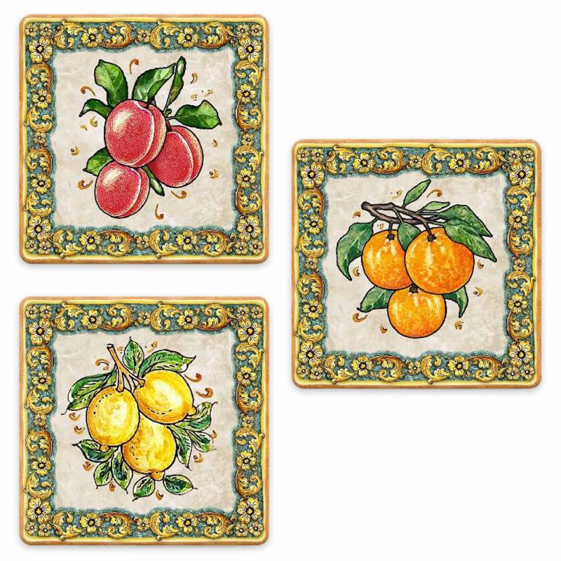 SOTTOTUTTO Quadrato Collezione FRUIT Set assortito Sottobicchiere, Sottopiatto o Sottopentola, segnaposto, bomboniera in legno decorato con stampa - 108 pz 10x10 cm sotto bicchieri del brand Lupia, categoria: Idee regalo e bomboniere > Bomboniere > Bomboniere Segnaposto, disponibile su Vorreishop.