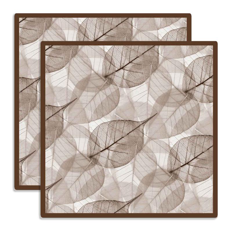 Sottotutto decorato in Legno QUADRATO Sotto bicchiere, piatto, pentola LEAVES BROWN - 20x20 cm Set 2 pz del brand Lupia, categoria: Idee regalo e bomboniere > Bomboniere > Bomboniere Segnaposto, disponibile su Vorreishop.