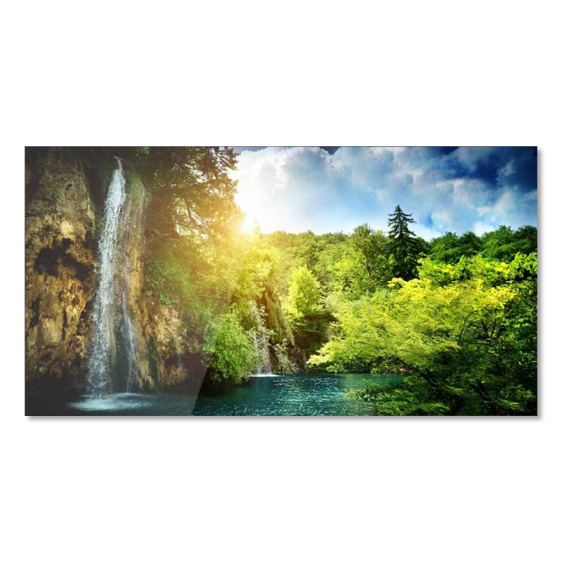 Lupia Quadro Moderno Stampa su Vetro Temperato GLASS WATERFALL IN DEEP FOREST Alta Definizione e Lucentezza di Colori Design Elegante per Soggiorno, Camera, Ufficio Facile da Appendere, 73x139 cm del brand Lupia, categoria: Arredo e decorazioni > Quadri e Tele > Quadri su vetro, disponibile su Vorreishop.