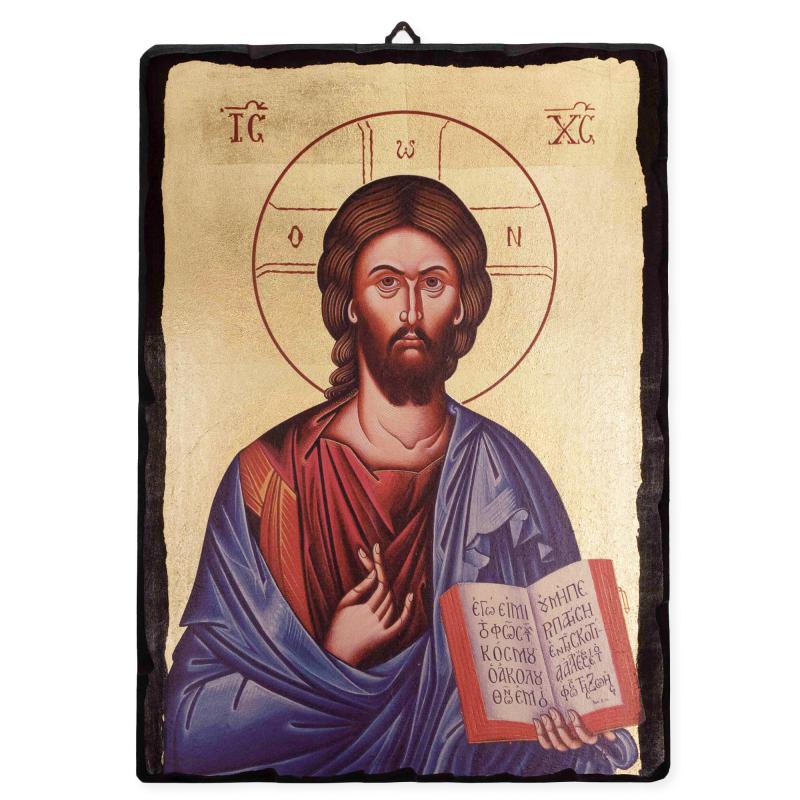 Quadro Sacro Icona su tavola Legno MASSELLO con foglia Oro GESU' MAESTRO - 35x50 cm del brand ARTES Creazioni d'Arte, categoria: Arredo e decorazioni > Quadri e Tele > Quadri su Legno, disponibile su Vorreishop.
