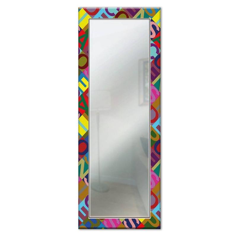 Specchio da parete lungo Moderno LETTERS 44x127 cm con cornice stampata - Letters   Black del brand Lupia, categoria: Complementi d'arredo > Specchi e specchiere > Specchi da parete, disponibile su Vorreishop.