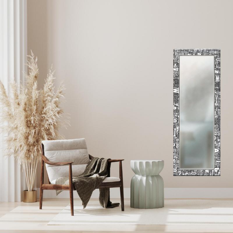 Specchio da parete lungo Moderno LETTERS 44x127 cm con cornice stampata - Letters  Grey del brand Lupia, categoria: Complementi d'arredo > Specchi e specchiere > Specchi da parete.