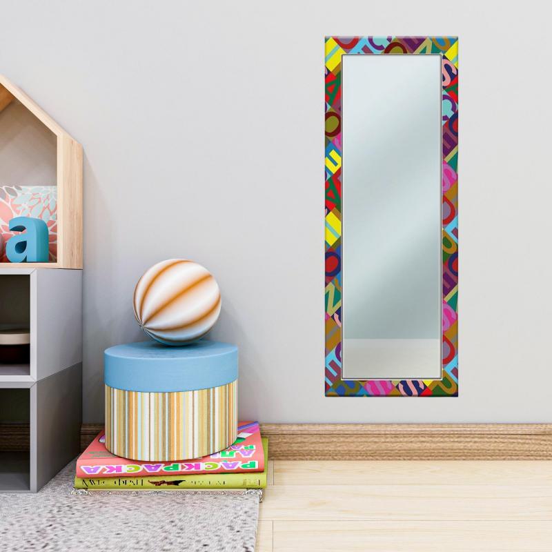 Specchio da parete lungo Moderno LETTERS 44x127 cm con cornice stampata - Letters  Color del brand Lupia, categoria: Complementi d'arredo > Specchi e specchiere > Specchi da parete.