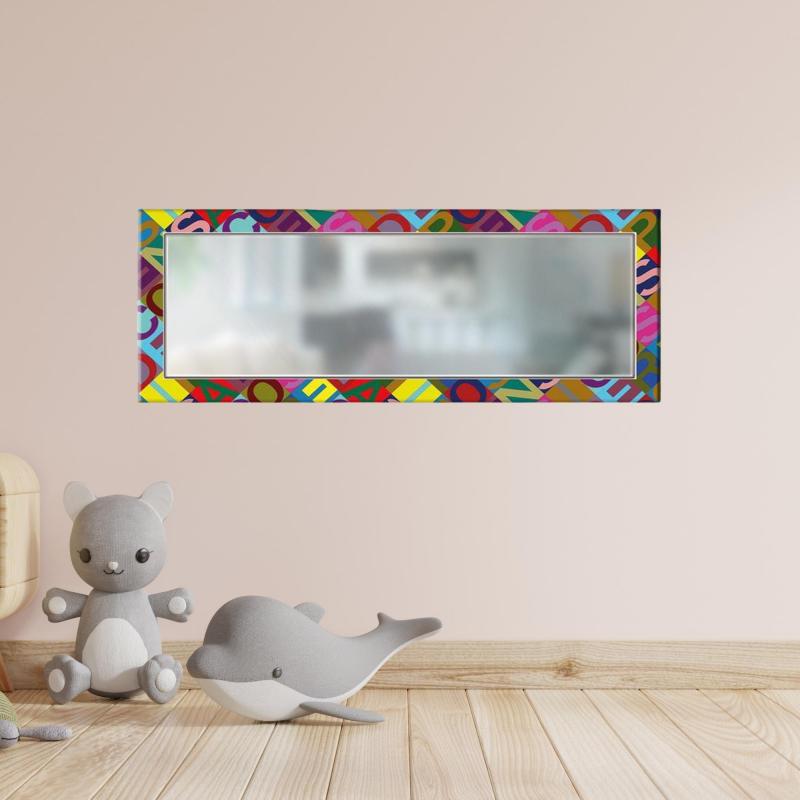 Specchio da parete lungo Moderno LETTERS 44x127 cm con cornice stampata - Letters  Color del brand Lupia, categoria: Complementi d'arredo > Specchi e specchiere > Specchi da parete.