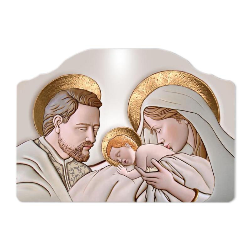 Quadro moderno Capezzale sacra famiglia 46x65 cm THE KISS CERAMIC su tavola lavorata del brand Lupia, categoria: Arredo e decorazioni > Decorazioni da parete > Capezzali, disponibile su Vorreishop.