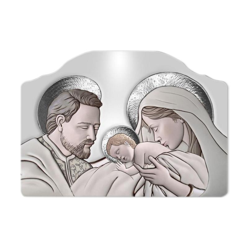 Quadro moderno Capezzale sacra famiglia 46x65 cm THE KISS CERAMIC GREY su tavola lavorata del brand Lupia, categoria: Arredo e decorazioni > Decorazioni da parete > Capezzali, disponibile su Vorreishop.