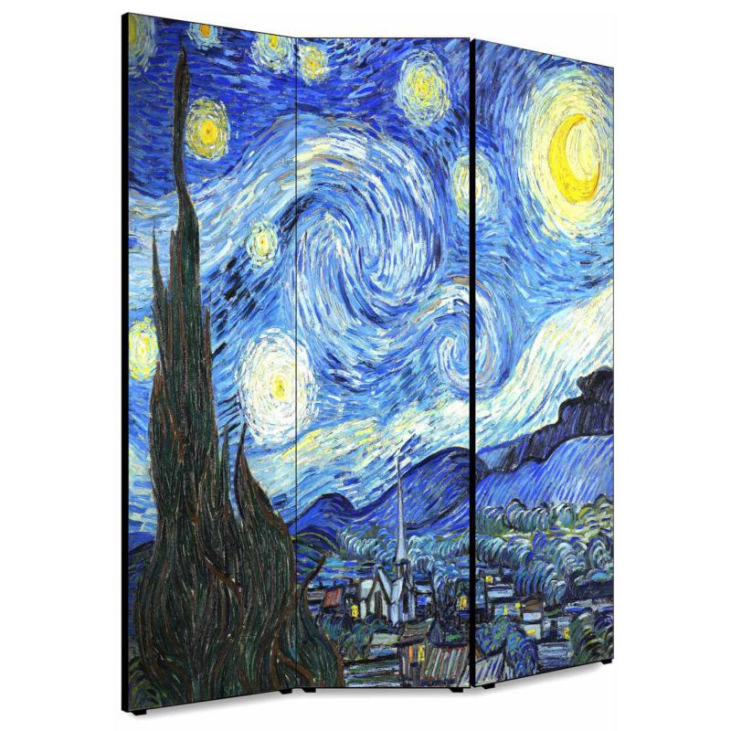 Separe' per interni, Divisorio 135,6 x H 176 x P 3,1 cm NOTTE STELLATA paravento 3 Ante in legno con Tele stampate fronte retro Soggetto unico del brand Lupia, categoria: Complementi d'arredo > Paraventi e separÃ¨ > Paraventi decorativi bifacciali, disponibile su Vorreishop.