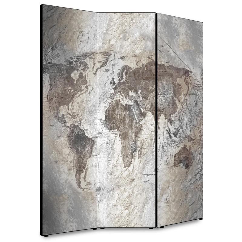 Separe' per interni, Divisorio 135,6 x H 176 x P 3,1 cm WORLD GEOGRAPHIC paravento 3 Ante in legno con Tele stampate fronte retro Soggetto unico del brand Lupia, categoria: Complementi d'arredo > Paraventi e separÃ¨ > Paraventi decorativi bifacciali, disponibile su Vorreishop.