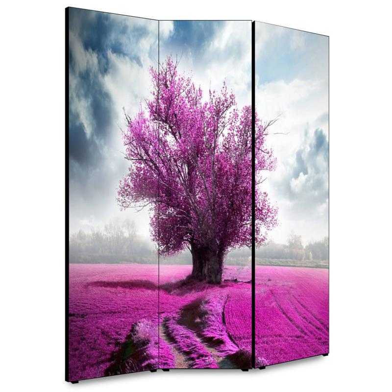 Separe' per interni, Divisorio 135,6 x H 176 x P 3,1 cm ALBERO SOLITARIO VIOLET paravento 3 Ante in legno con Tele stampate fronte retro Soggetto unico del brand Lupia, categoria: Complementi d'arredo > Paraventi e separÃ¨ > Paraventi decorativi bifacciali, disponibile su Vorreishop.