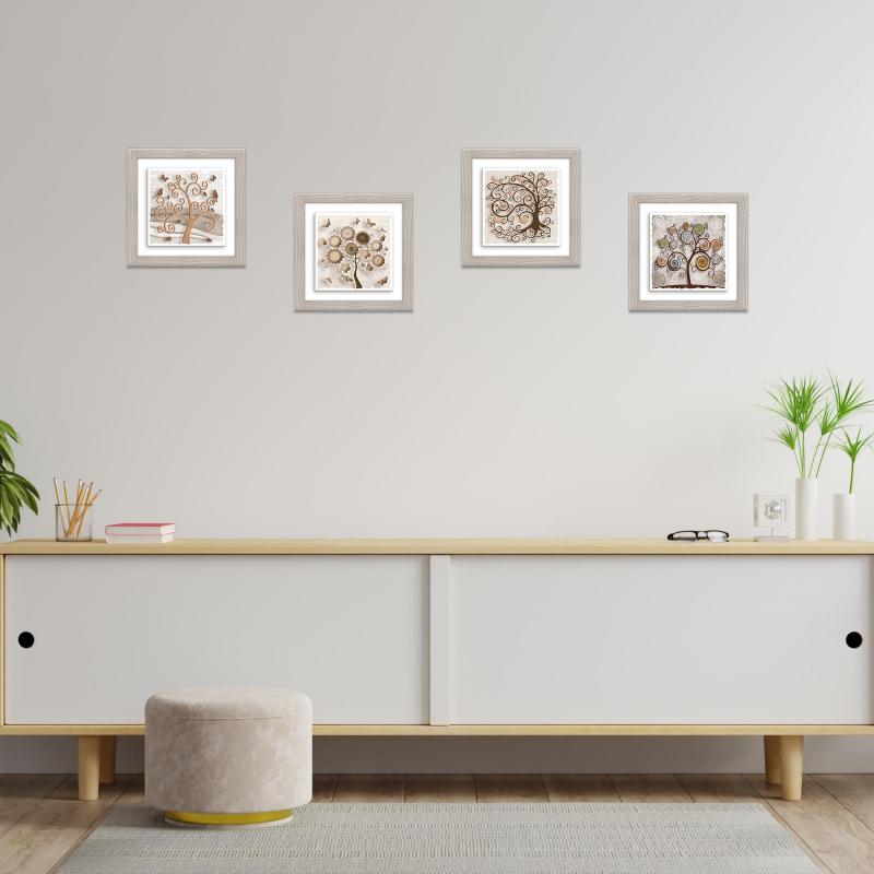 Set 4 QUADRI Albero della vita su CERAMICA cornice Shabby MODERN Beige TREE - 29x29 cm del brand Lupia, categoria: Collezioni > TREE stile Albero della Vita > TREE stile Albero della Vita.