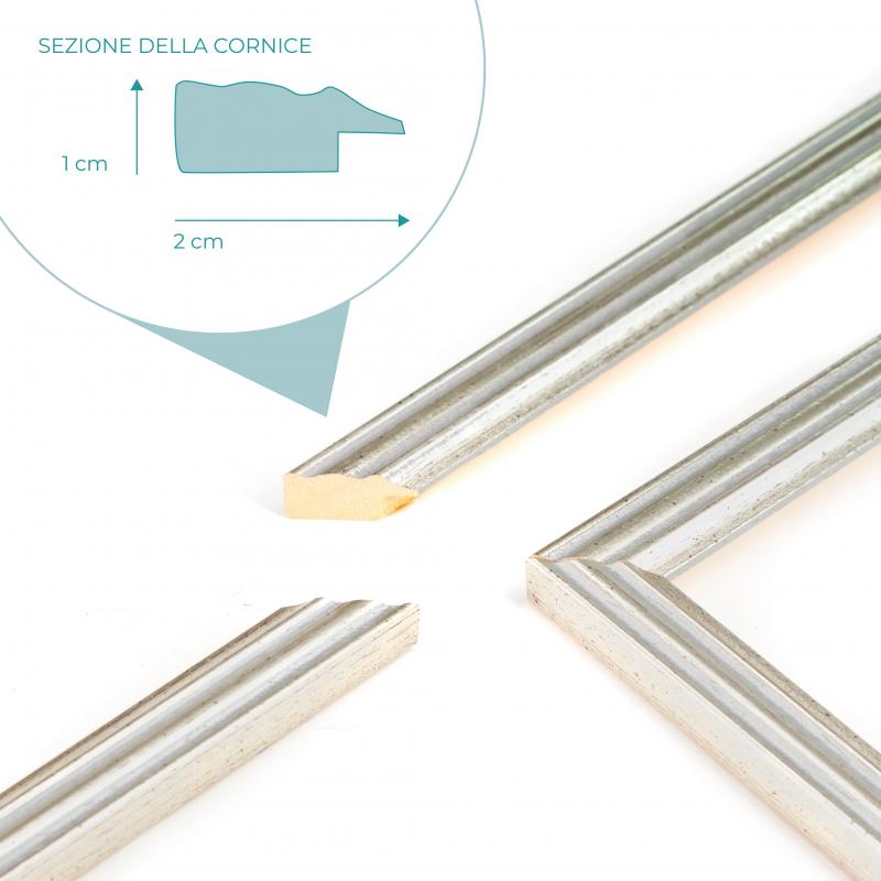 Cornice portafoto da parete argento SILVER, per foto, stampe artistiche, poster, quadri moderni - 10x15 cm del brand Lupia, categoria: Arredo e decorazioni > Cornici e Portafoto > Cornici portafoto da parete.