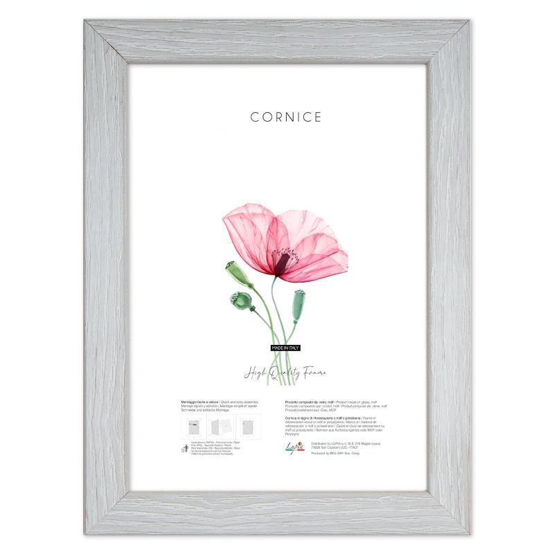 Cornice portafoto in legno da parete Shabby Chic GREY grigia, per foto, stampe artistiche, poster, quadri moderni - A4 del brand Lupia, categoria: Arredo e decorazioni > Cornici e Portafoto > Cornici portafoto da parete, disponibile su Vorreishop.