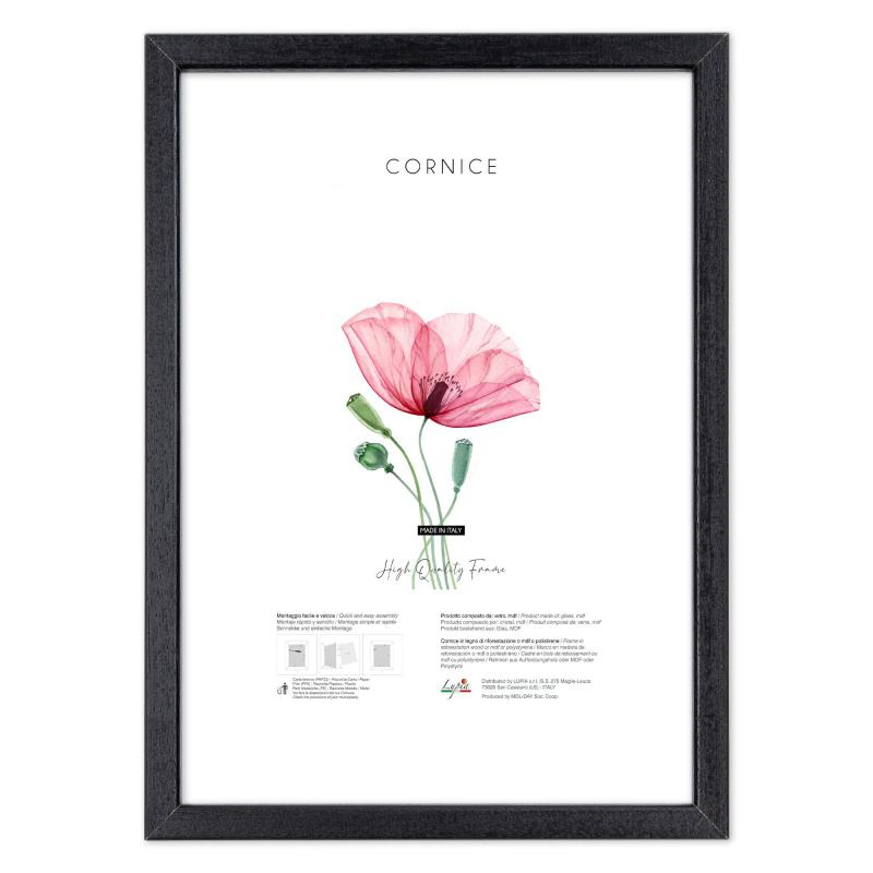 Cornice portafoto in legno da parete OPTICAL, per foto, stampe artistiche, poster, quadri moderni - 18x24 cm Nero del brand Lupia, categoria: Arredo e decorazioni > Cornici e Portafoto > Cornici portafoto da parete, disponibile su Vorreishop.