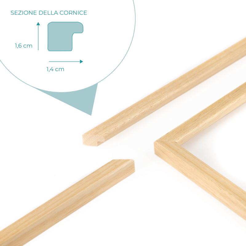 Cornice portafoto in legno da parete OPTICAL, per foto, stampe artistiche, poster, quadri moderni - 35x50 cm Legno naturale del brand Lupia, categoria: Arredo e decorazioni > Cornici e Portafoto > Cornici portafoto da parete.