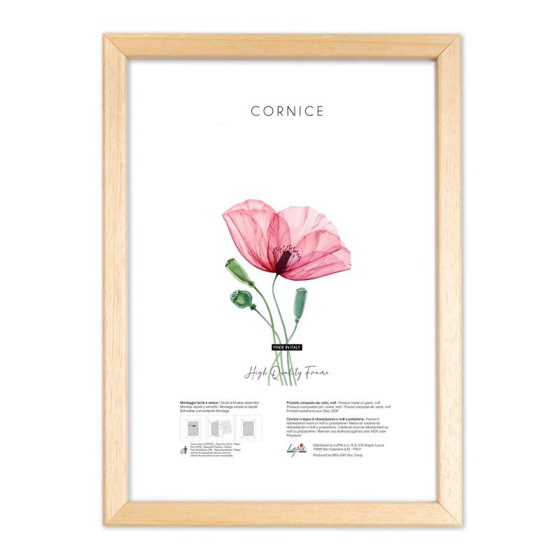 Cornice foto legno KRONOS Naturale, per stampe, pergamene diplomi, poster, quadri moderni - 18x24 cm VETRO - da Tavolo del brand Lupia, categoria: Arredo e decorazioni > Cornici e Portafoto > Cornici portafoto da tavolo, disponibile su Vorreishop.