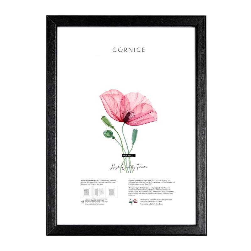 Cornice foto legno KRONOS Nera, per stampe, pergamene diplomi, poster, quadri moderni - 13x18 cm VETRO - da Tavolo del brand Lupia, categoria: Arredo e decorazioni > Cornici e Portafoto > Cornici portafoto da tavolo, disponibile su Vorreishop.