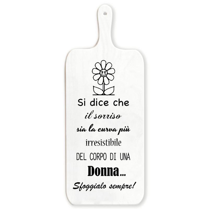 Tagliere Decorativo LIGHT WHITE con manico in Legno 15x37 cm DONNA del brand Lupia, categoria: Idee regalo e bomboniere > Oggettistica > Taglieri decorativi, disponibile su Vorreishop.